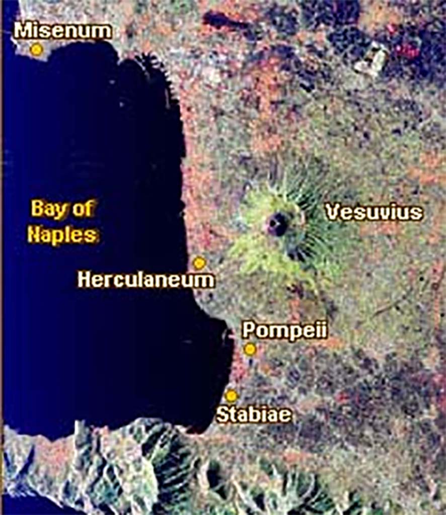 Plan Bay Of Naples Pompeii Herculaneum Stabia Vesuvius From Above NASA 